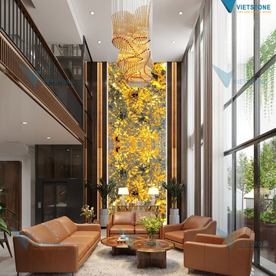 Tranh đá thạch anh xuyên sáng thông tầng TATTV003